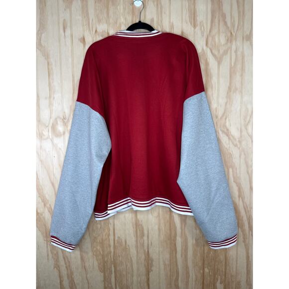 ModCloth Bases Loaded Shadow Berry 3X Plus Size Baseball Varsity Jacket Preppy - Picture 3 of 11